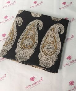 It's a pure cotton black hand block fabric.